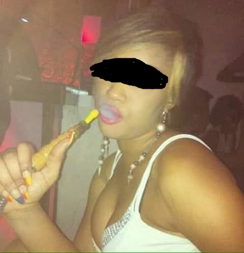 Lady smoking Shisha