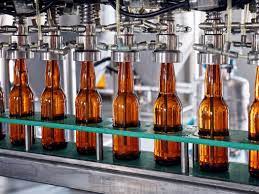 Bottles in a Brewery Factory