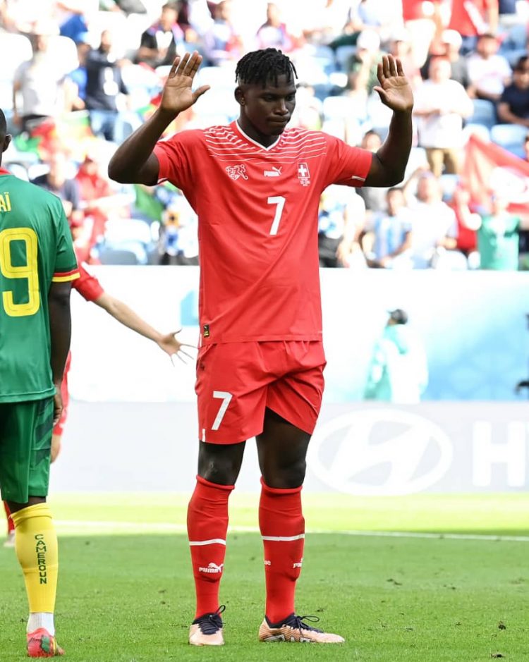 Breel Embolo Switzerland Football striker Jubilating Goal