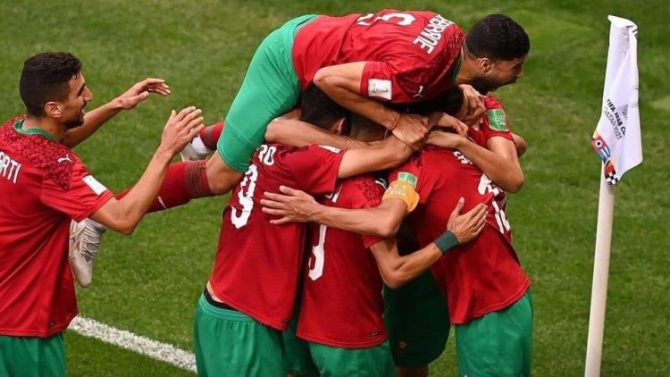 Moroccan Football Team Jubilating a Goal