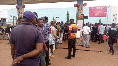 Queue at a Filling Station in Yaounde Mendong